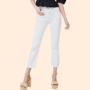 AGOLDE Riley Straight Crop Jeans White
